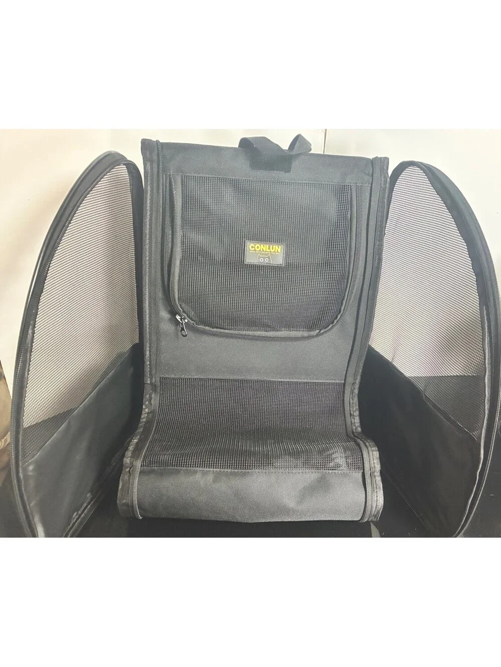 Conlun Dog Carrier Large Cat Carrier  Soft Travel Pet Bag Collapsible Black